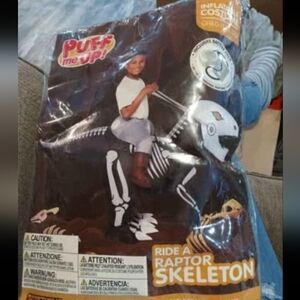 Ride a Raptor Skeleton Kids Costume